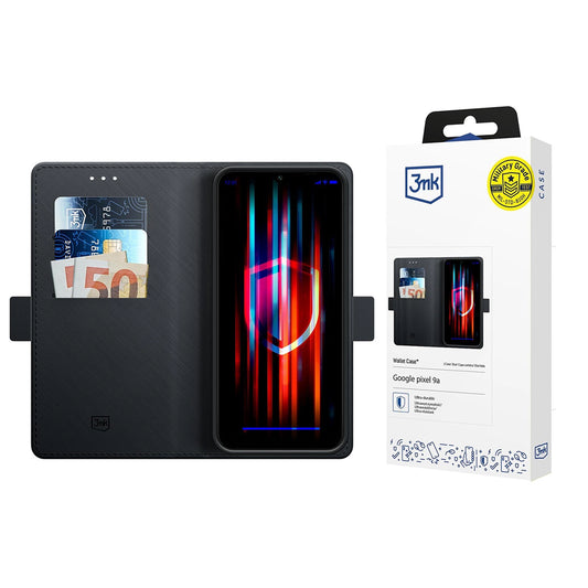 Deksel for Google Pixel 9a, 3MK, Wallet, Svart