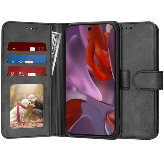 Deksel for Google Pixel 9a, Techsuit, Diary Book, Svart