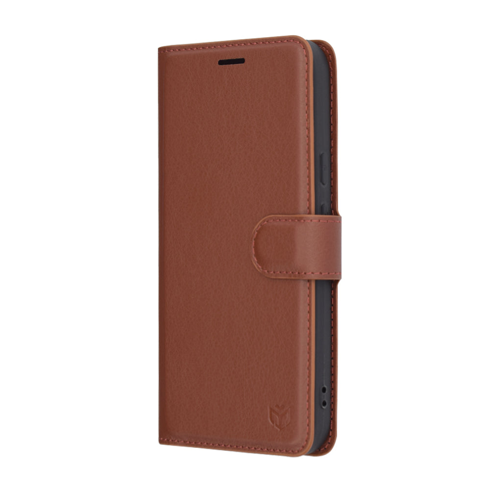 Deksel for Google Pixel 9a, Techsuit, Leather Folio, Brun
