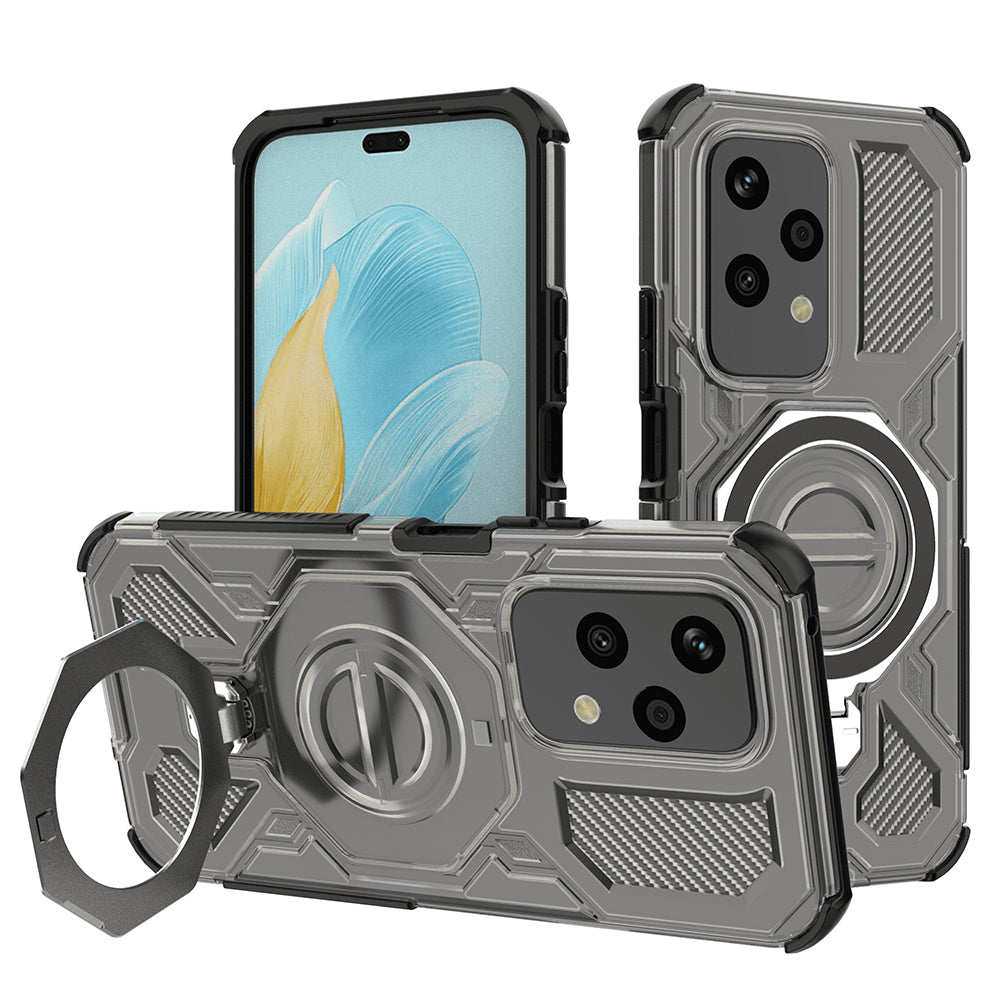 Deksel for Honor 200 Lite, Techsuit, Carbon Shield Pro, Røykfarget
