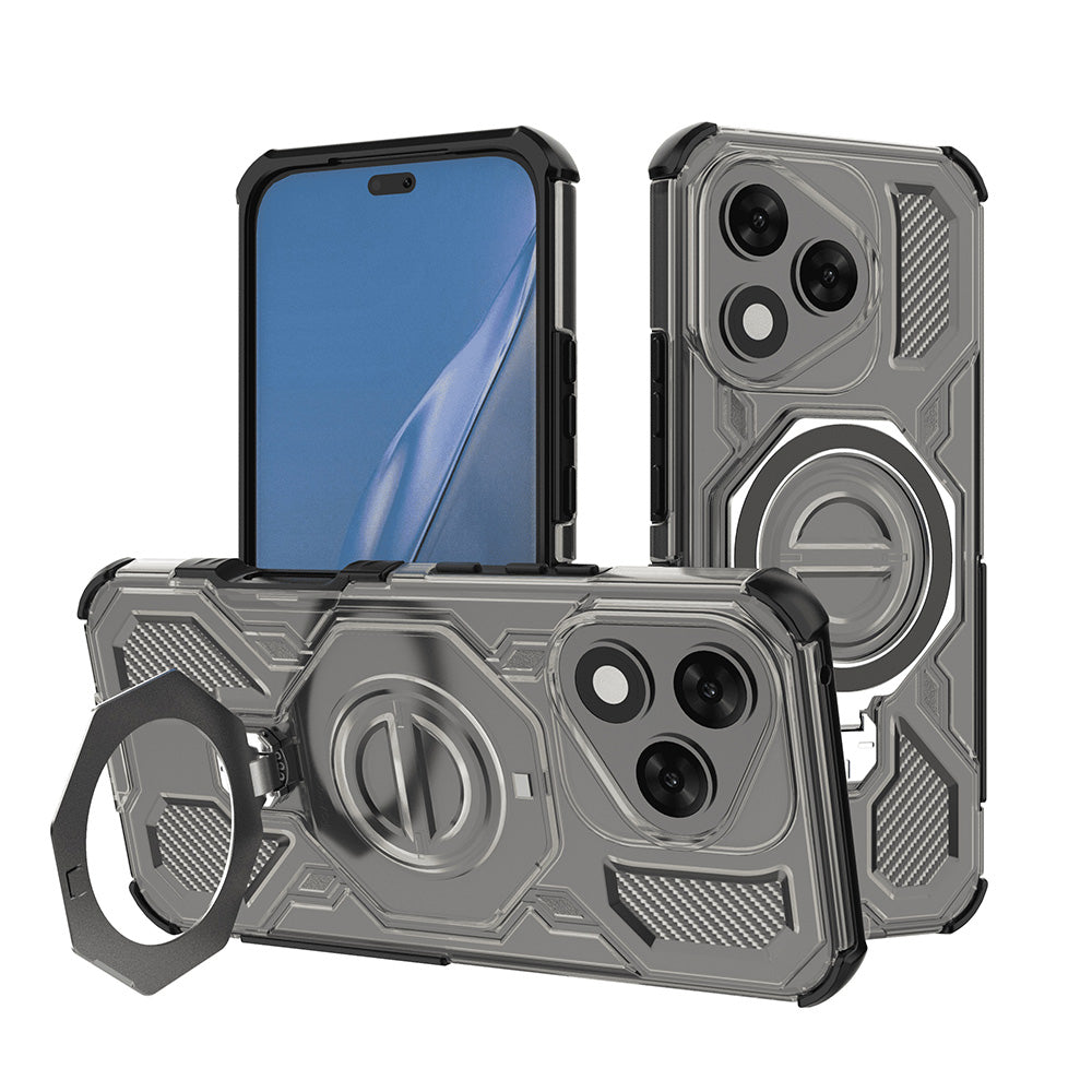Deksel for Honor 400 Lite, Techsuit, Carbon Shield Pro, Røykfarget