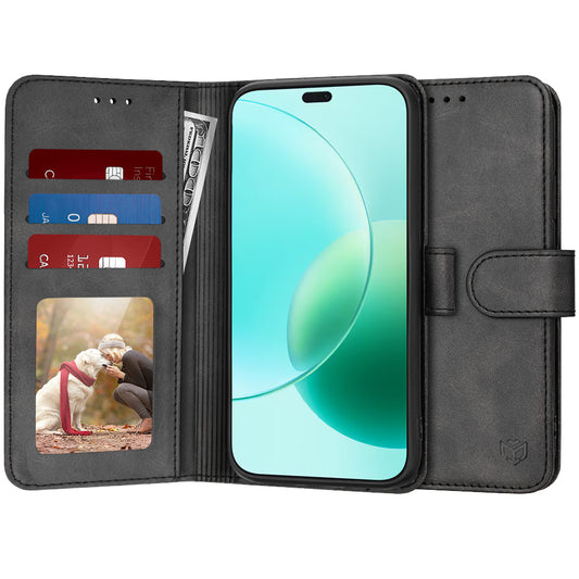 Deksel for Honor 400 Lite, Techsuit, Diary Book, Svart