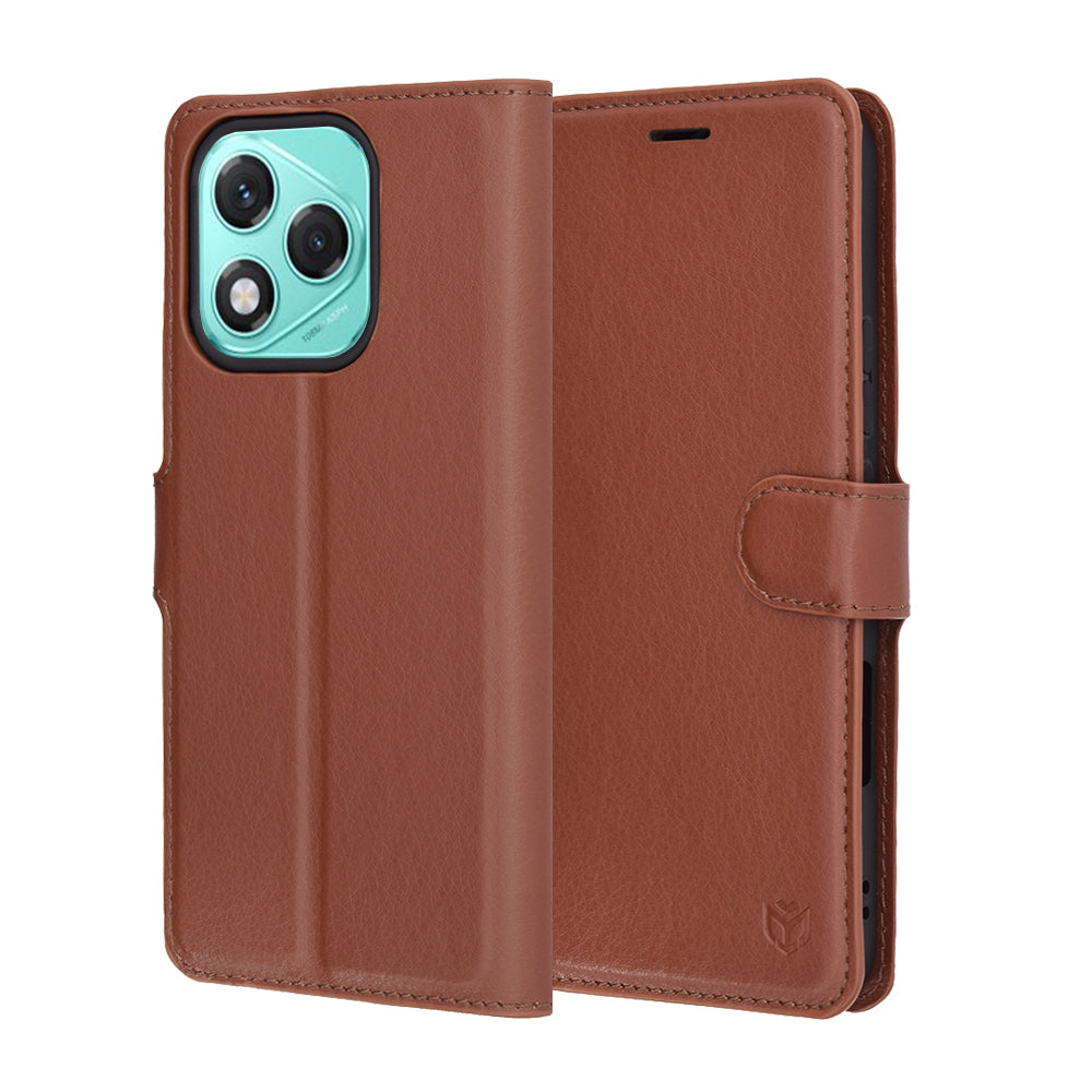 Deksel til Honor 400 Lite, Techsuit, Leather Folio, Brun
