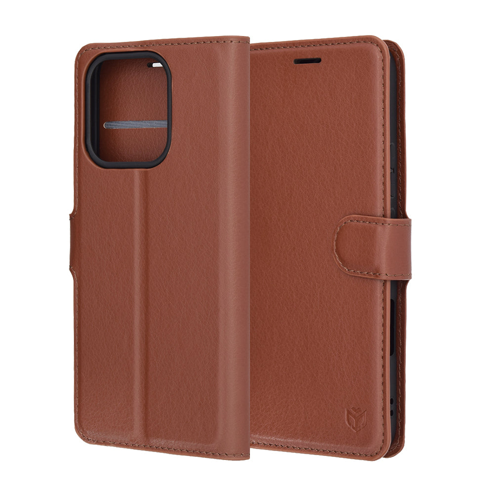 Deksel til Honor 400 Lite, Techsuit, Leather Folio, Brun