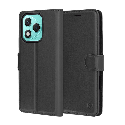 Deksel for Honor 400 Lite, Techsuit, Leather Folio, Svart