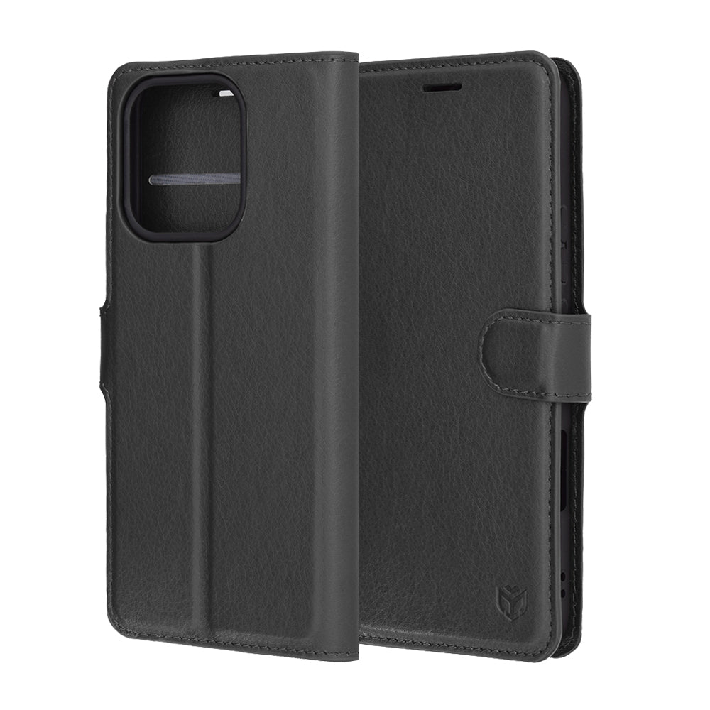 Deksel for Honor 400 Lite, Techsuit, Leather Folio, Svart