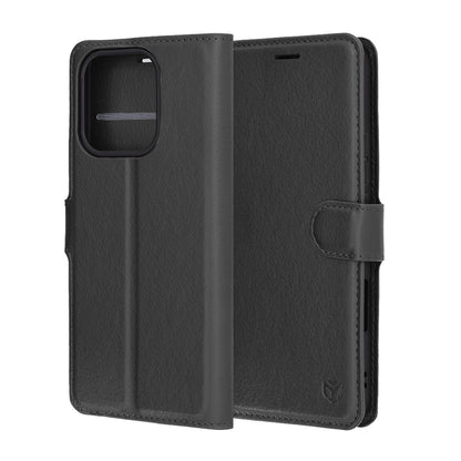 Deksel for Honor 400 Lite, Techsuit, Leather Folio, Svart
