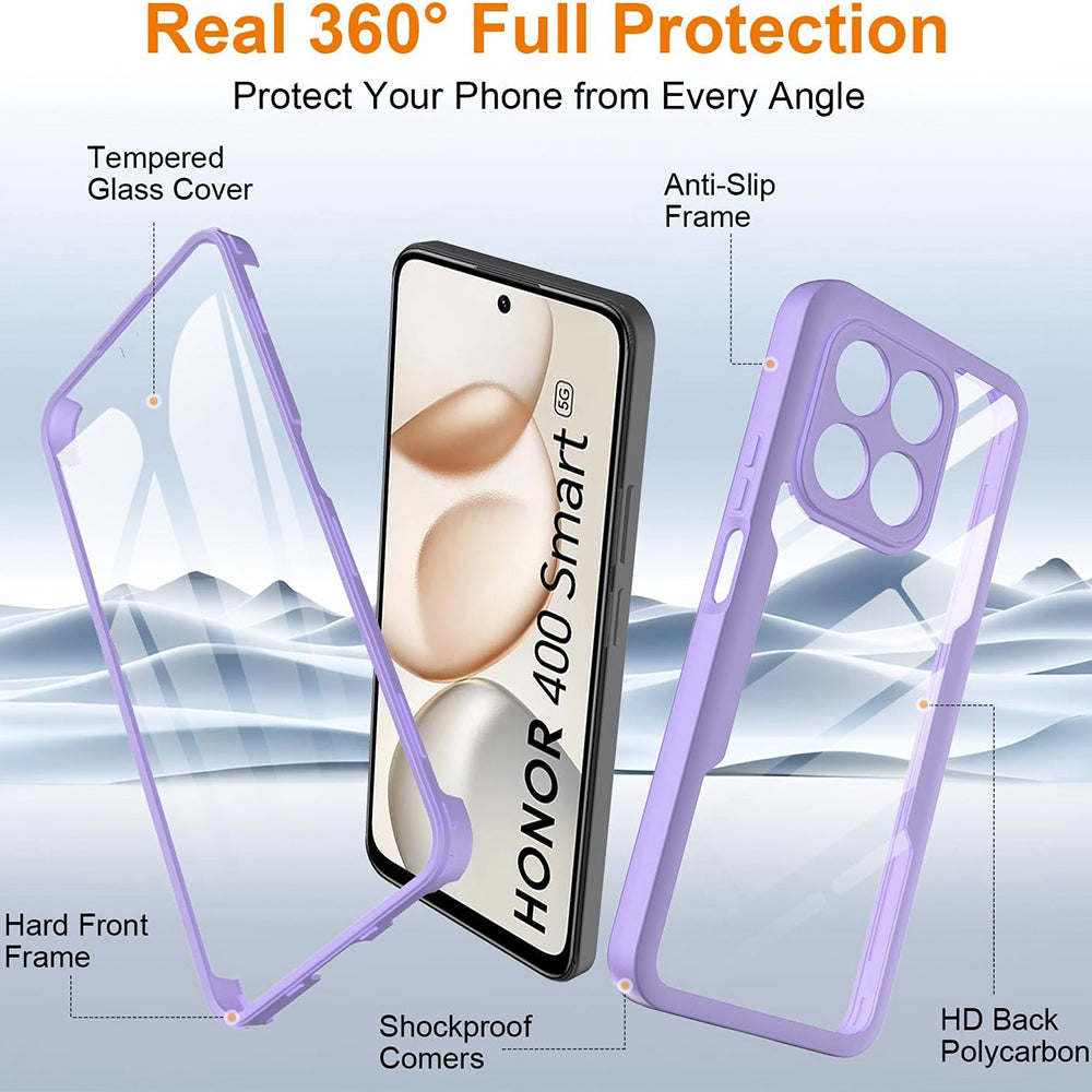 Deksel for Honor 400 Smart 4G / X7d 4G / 400 Smart 5G, Techsuit, ColorVerse 360, Lilla