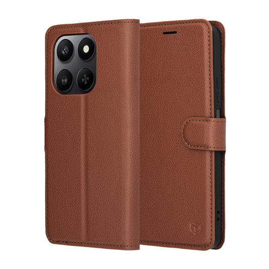 Deksel for Honor 400 Smart 4G / X7d 4G / 400 Smart 5G, Techsuit, Leather Folio, Brun
