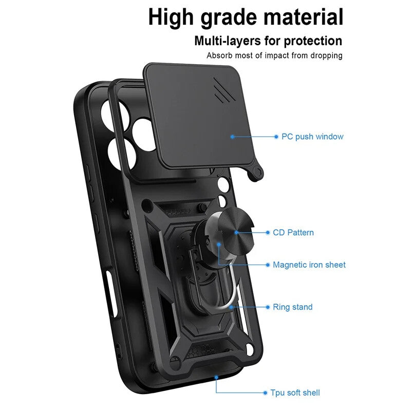 Deksel for Honor 600 Lite, OEM, CamShield, Svart