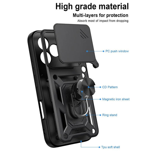 Deksel for Honor 600 Lite, OEM, CamShield, Svart