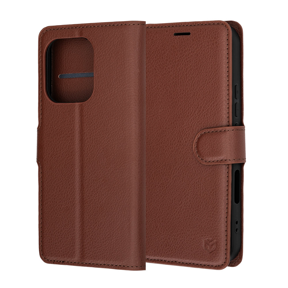 Deksel for Honor 600 Lite, Techsuit, Leather Folio, Brun