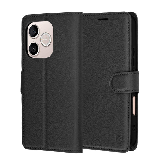 Deksel for Honor 600 Lite, Techsuit, Leather Folio, Svart