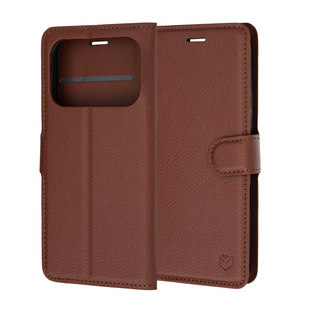 Deksel for Honor 600 Pro / 600, Techsuit, Leather Folio, Brun