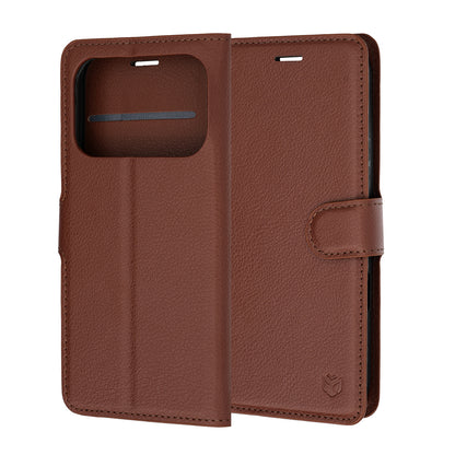 Deksel for Honor 600 Pro / 600, Techsuit, Leather Folio, Brun