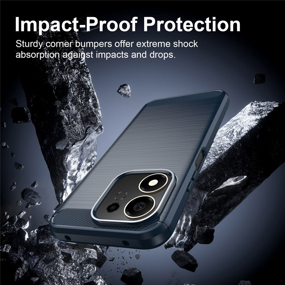Deksel til Honor 600 Smart, Techsuit, Karbon, Blå