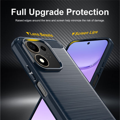 Deksel til Honor 600 Smart, Techsuit, Karbon, Blå
