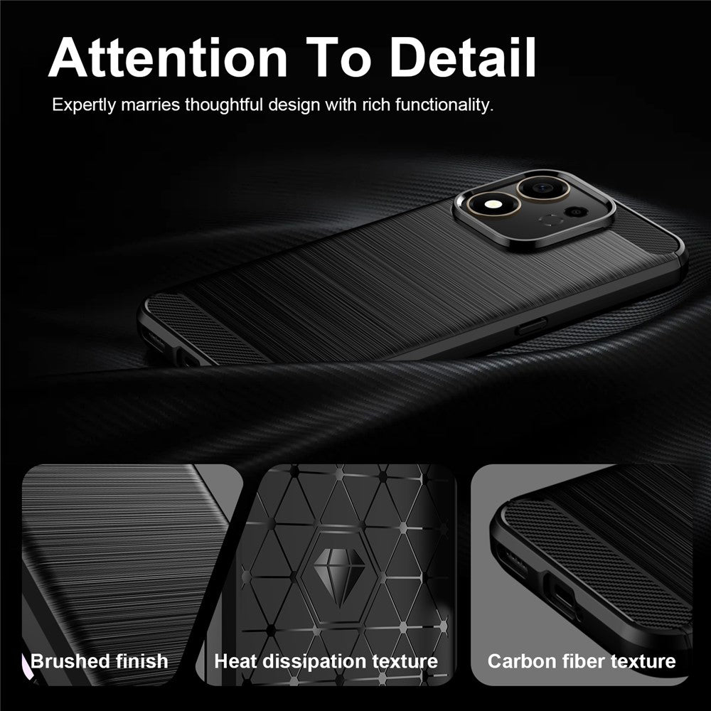 Deksel til Honor 600 Smart, Techsuit, Karbon, Svart
