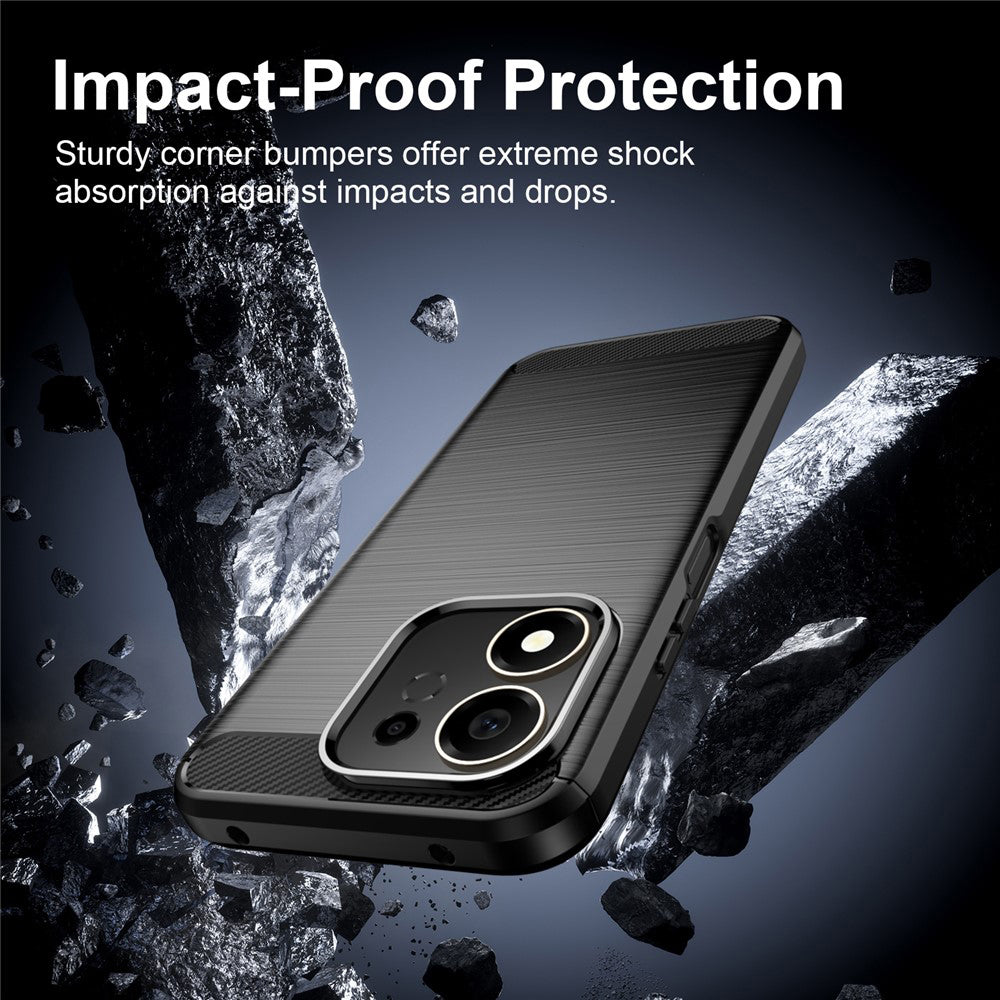 Deksel til Honor 600 Smart, Techsuit, Karbon, Svart