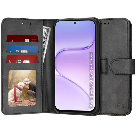 Deksel for Honor 600 Smart, Techsuit, Diary Book, svart