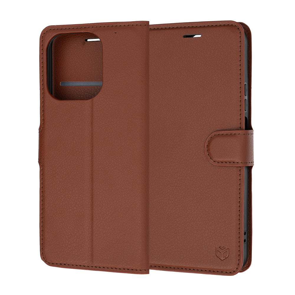 Deksel til Honor 600 Smart, Techsuit, Leather Folio, Brun