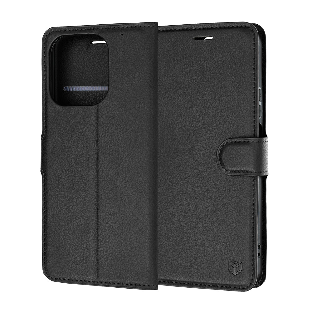 Deksel for Honor 600 Smart, Techsuit, Leather Folio, Svart