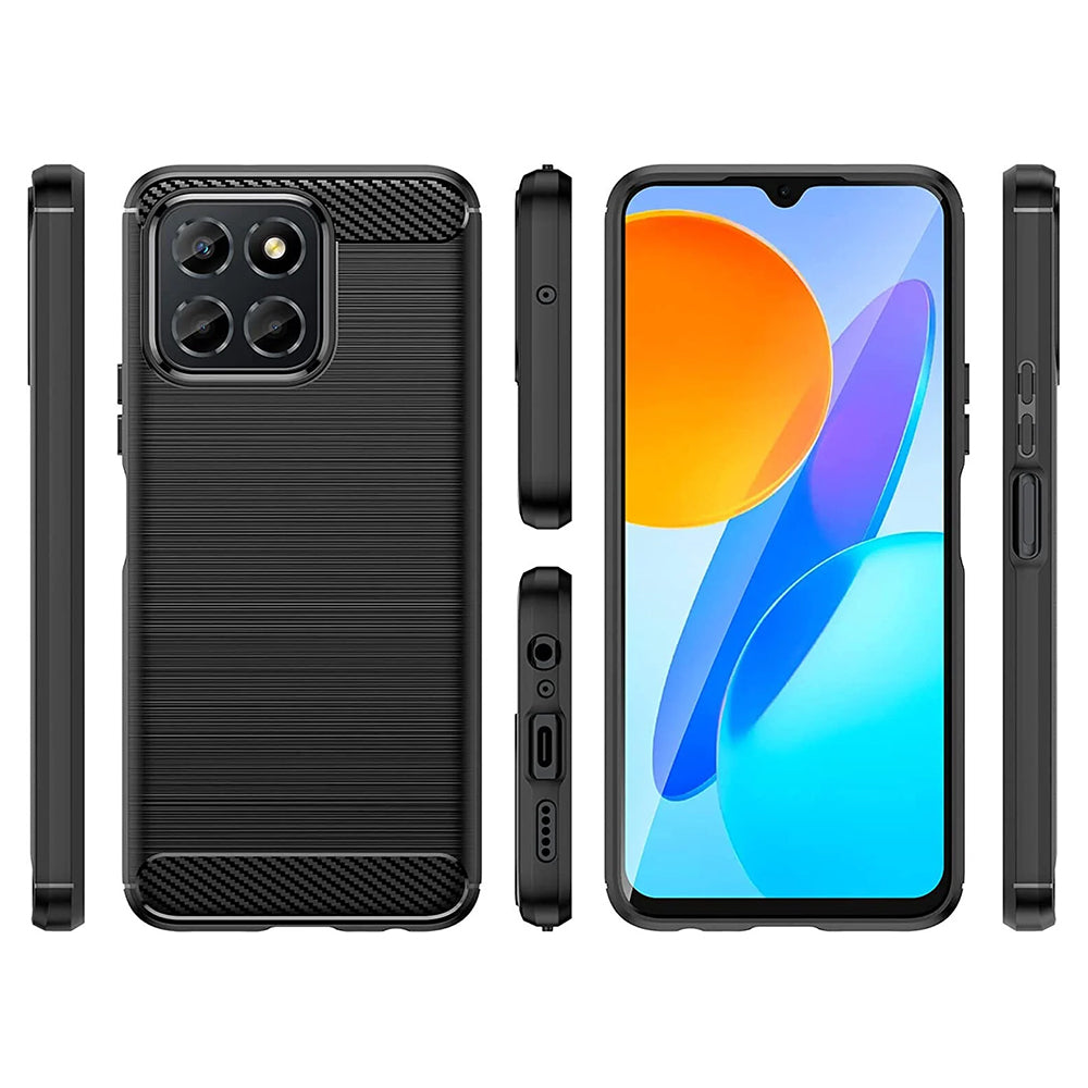 Deksel til Honor 70 Lite / X6 / X8 5G, Techsuit, Karbon, Svart