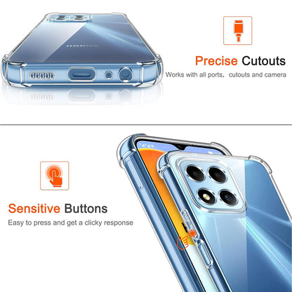 Deksel for Honor 70 Lite / X6 / X8 5G, Techsuit, Støtsikker Klar, Transparent