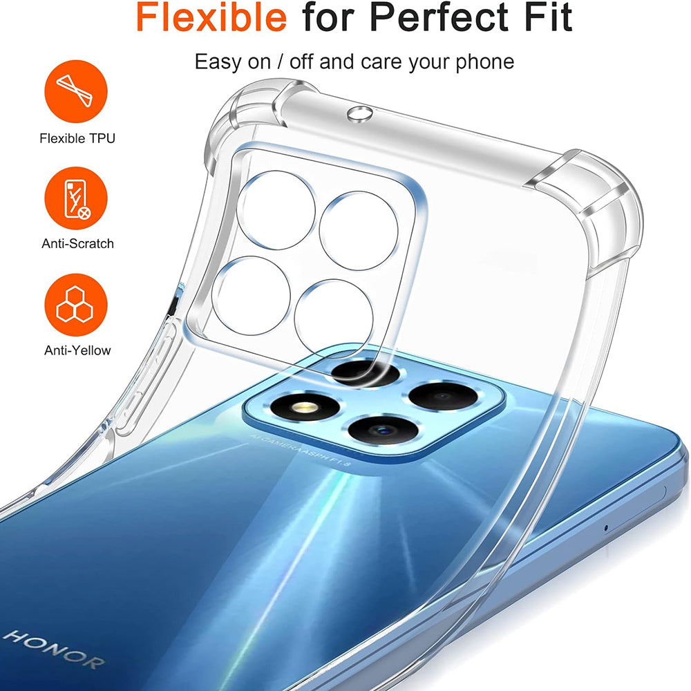 Deksel for Honor 70 Lite / X6 / X8 5G, Techsuit, Støtsikker Klar, Transparent