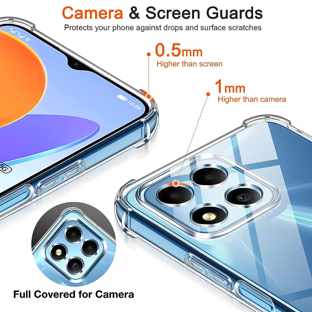 Deksel for Honor 70 Lite / X6 / X8 5G, Techsuit, Støtsikker Klar, Transparent