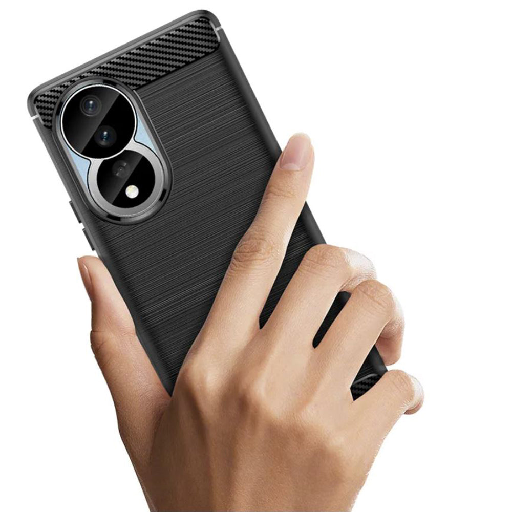 Deksel for Honor 90 / 80, Techsuit, Karbon, Svart