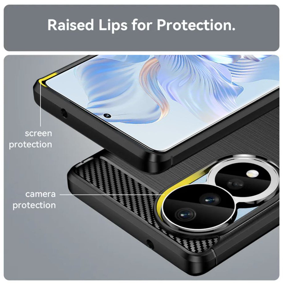 Deksel for Honor 90 / 80, Techsuit, Karbon, Svart