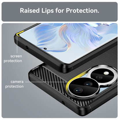 Deksel for Honor 90 / 80, Techsuit, Karbon, Svart