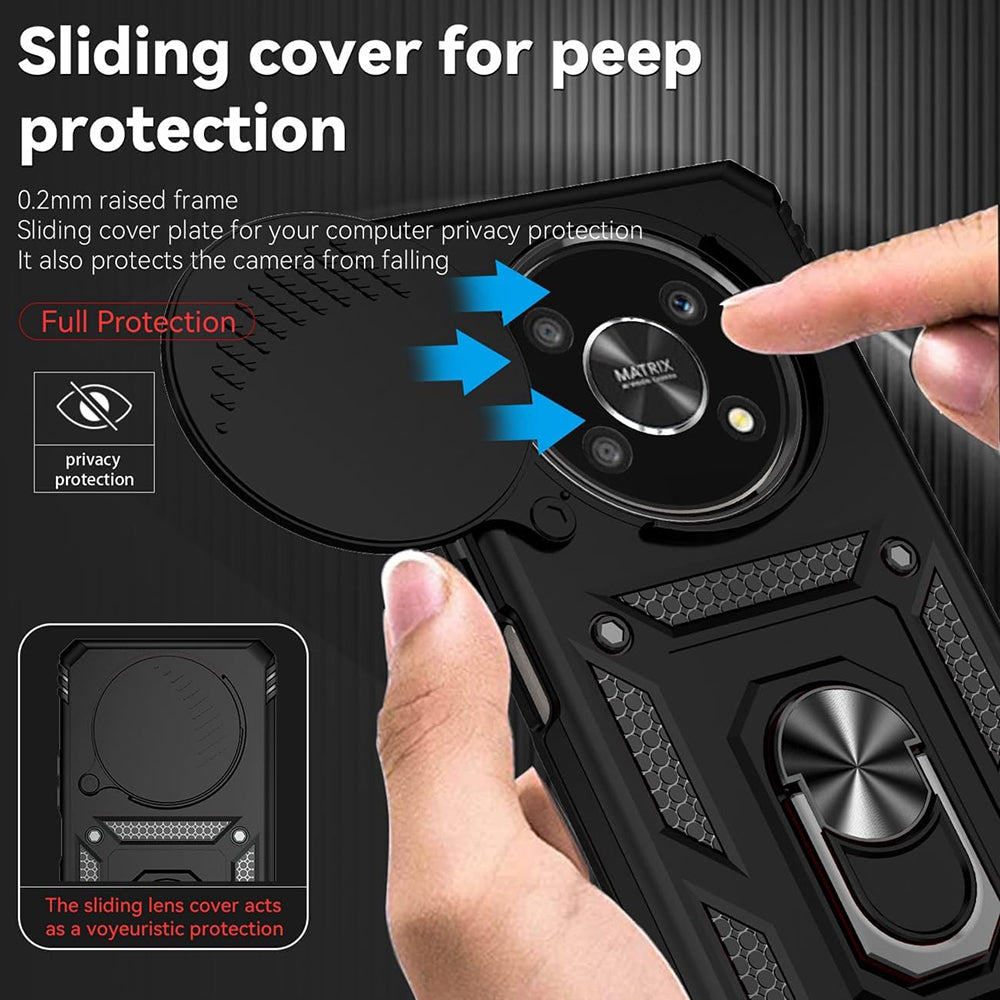 Deksel for Honor Magic5 Lite, Techsuit, CamShield, Svart