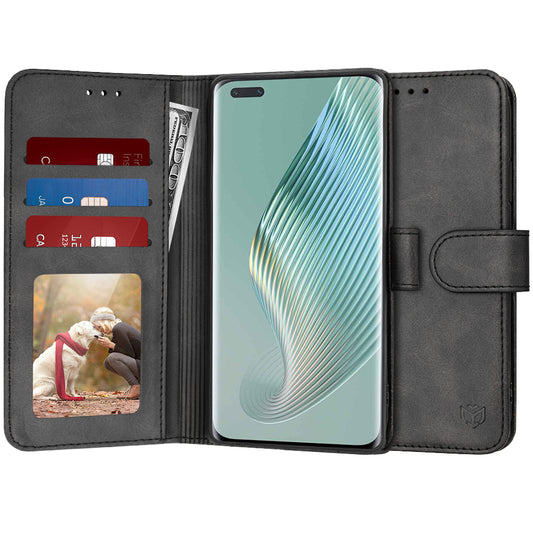Deksel for Honor Magic5 Pro, Techsuit, Diary Book, svart