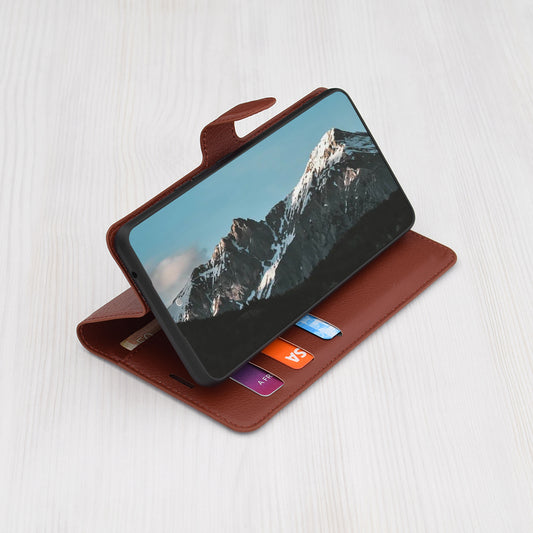 Deksel for Honor Magic5 Pro, Techsuit, Leather Folio, Brun