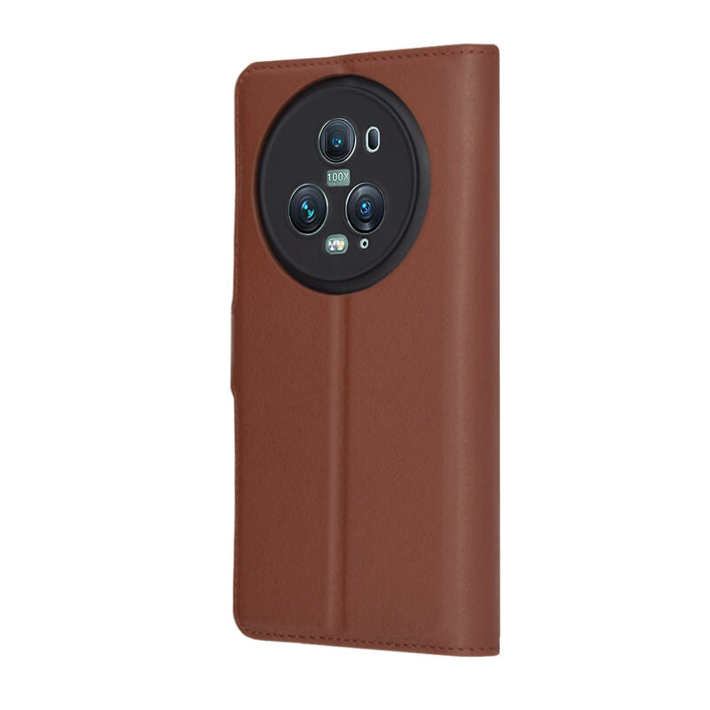 Deksel for Honor Magic5 Pro, Techsuit, Leather Folio, Brun