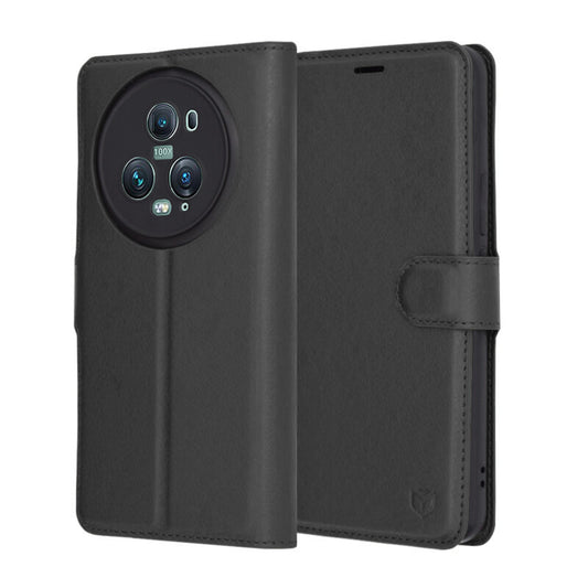Deksel for Honor Magic5 Pro, Techsuit, Leather Folio, Svart