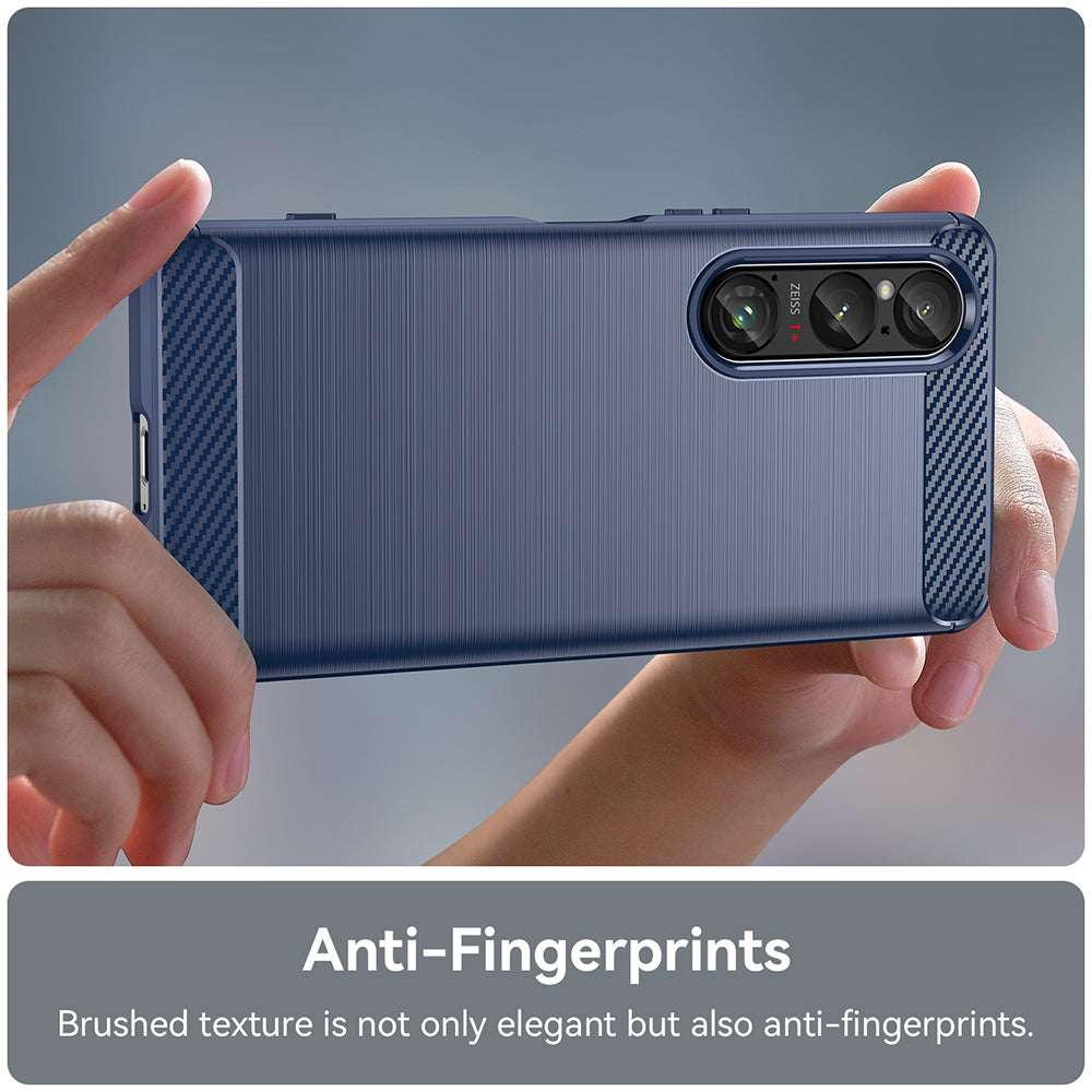 Deksel for Honor Magic6 Lite, Techsuit, Karbon, Blå
