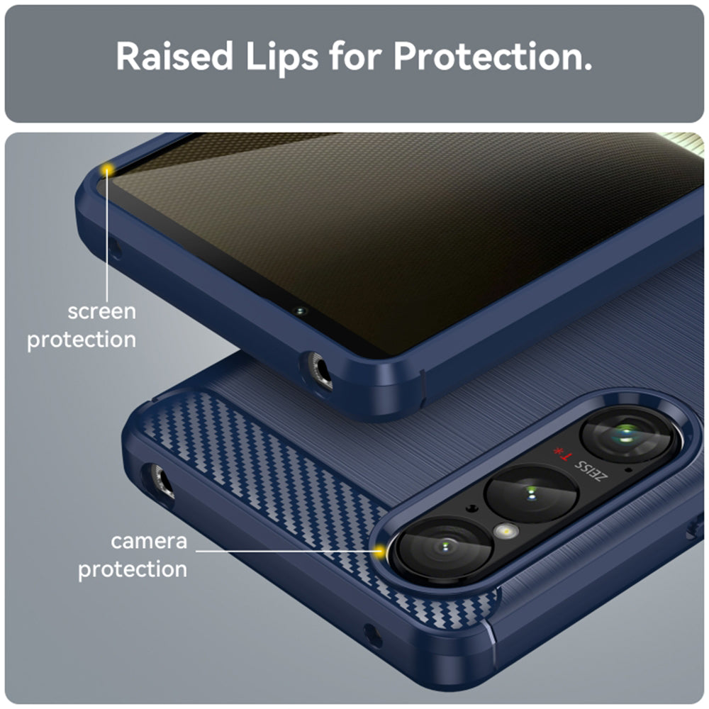 Deksel for Honor Magic6 Lite, Techsuit, Karbon, Blå