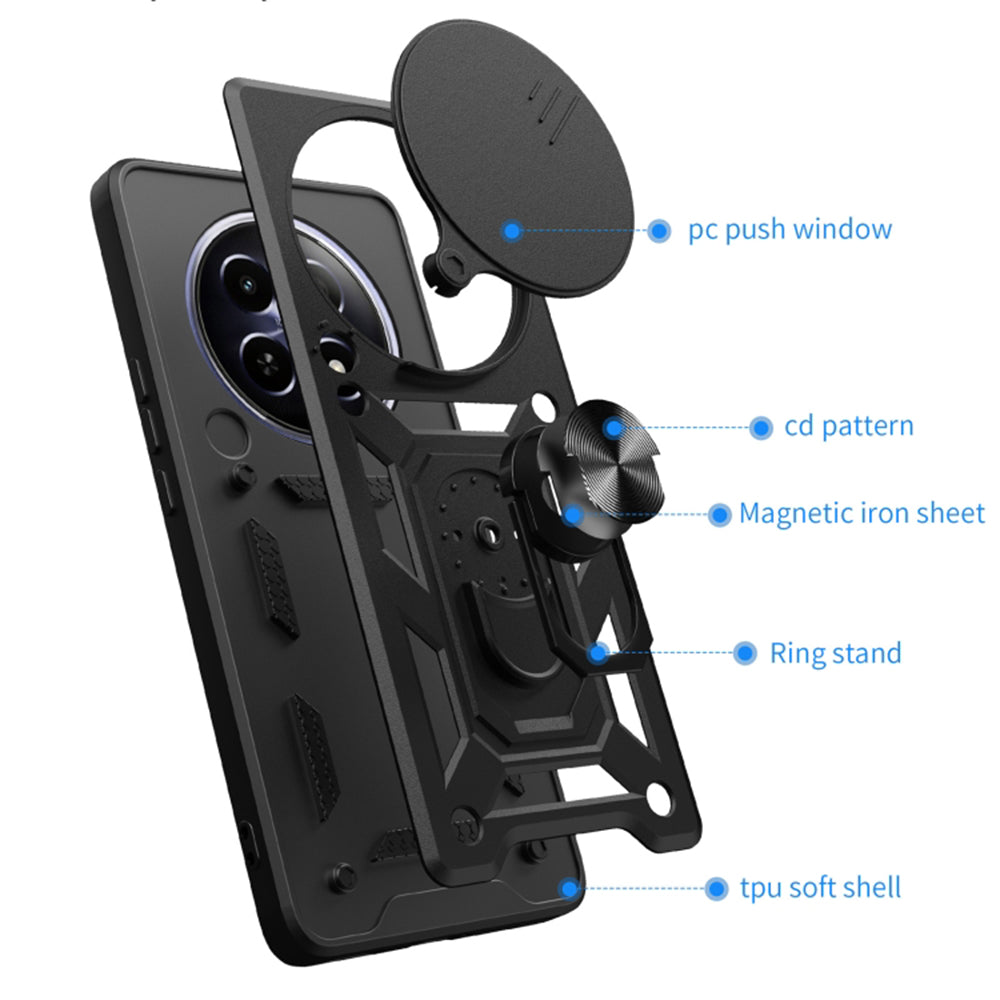 Deksel til Honor Magic6 Pro, Techsuit, CamShield, Svart