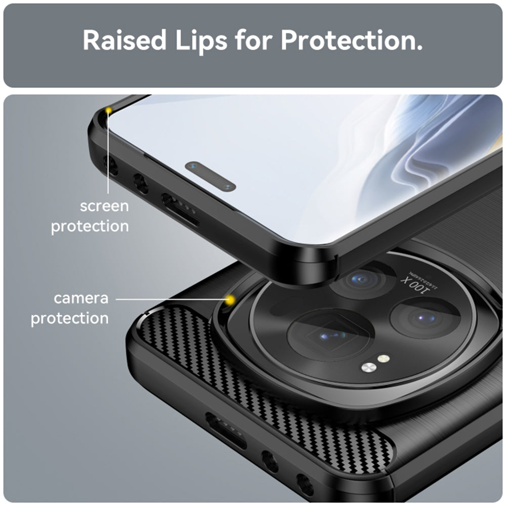 Deksel til Honor Magic6 Pro, Techsuit, karbon, svart