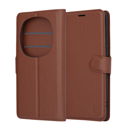 Deksel for Honor Magic6 Pro, Techsuit, Leather Folio, Brun