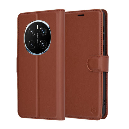 Deksel for Honor Magic7 Pro, Techsuit, Leather Folio, Brun