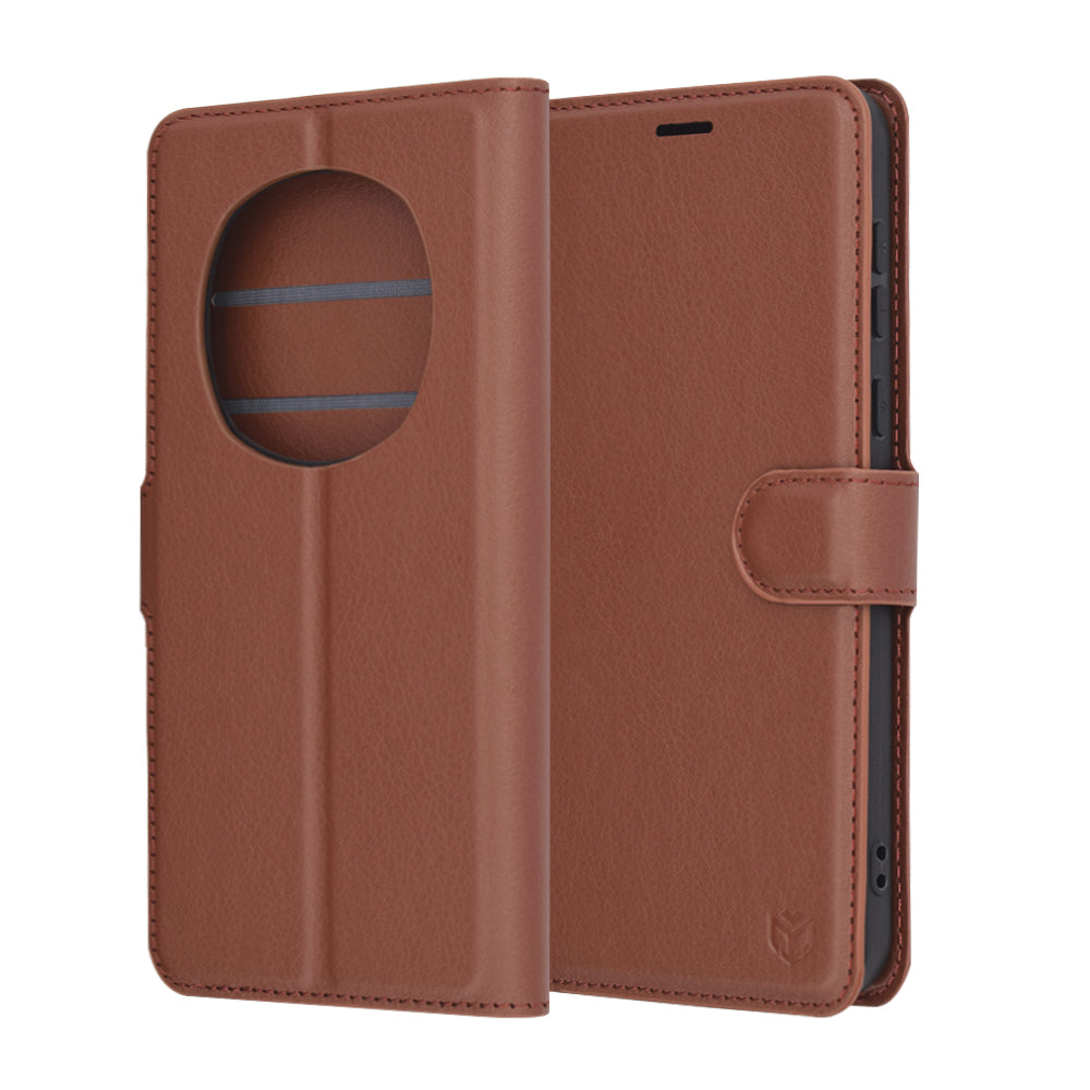 Deksel for Honor Magic7 Pro, Techsuit, Leather Folio, Brun