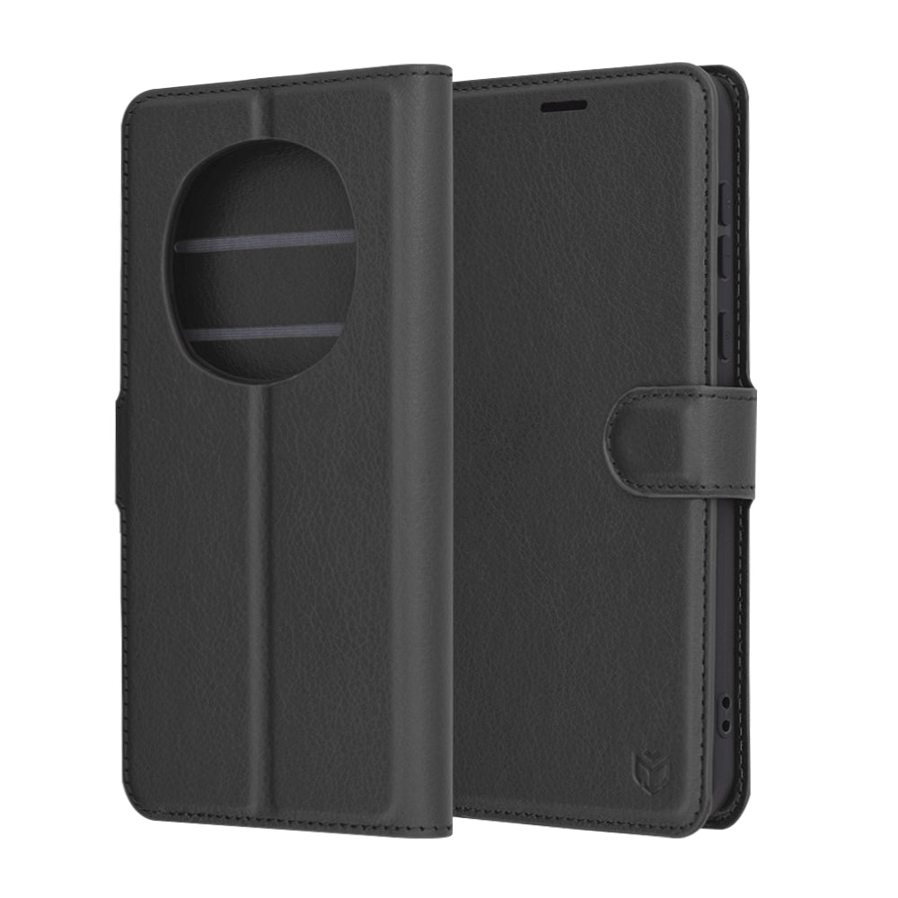 Deksel for Honor Magic7 Pro, Techsuit, Leather Folio, Svart