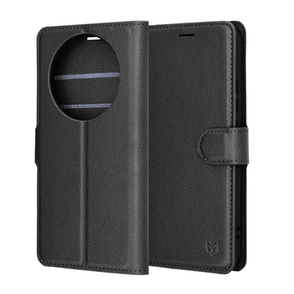 Deksel for Honor Magic8 Lite, Techsuit, Leather Folio, Svart