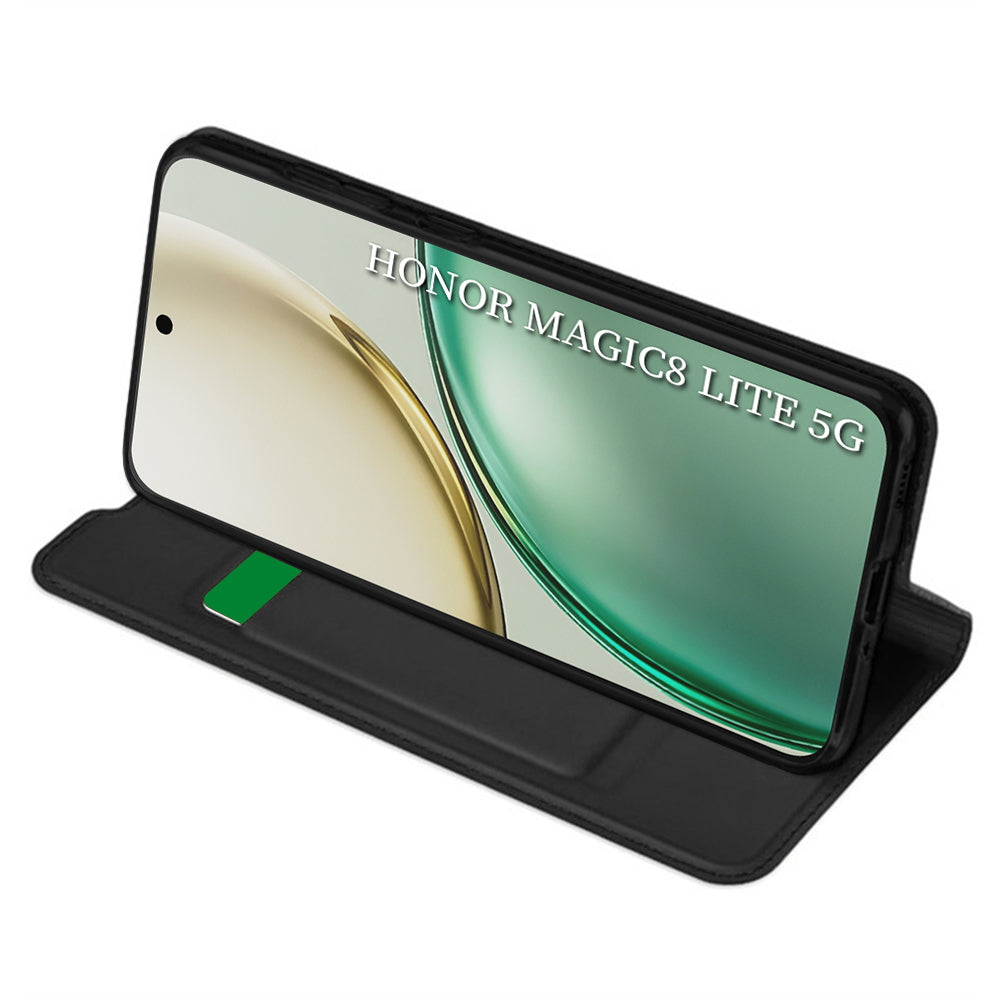 Deksel for Honor Magic8 Lite, Techsuit, Magskin Book, Svart