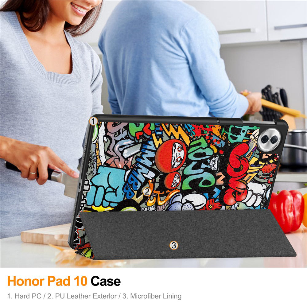 Deksel til Honor Pad 10, Techsuit, FoldPro Urban Vibe, Flerfarget