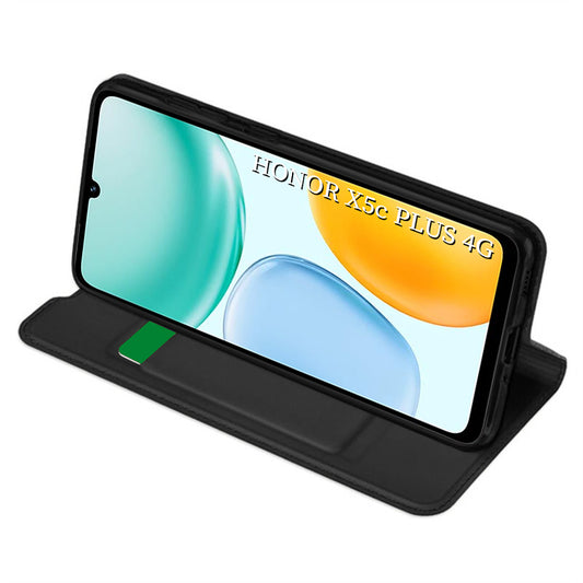 Deksel for Honor X5c Plus, Techsuit, Magskin Book, Svart